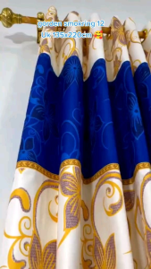 Paket Hemat Isi 3 pcs Gorden Smokring 135 cm x 220 cm 12 Ring Gold | Tirai Gorden Jendela & Pintu Cantik Best Seller Ring 12 Murah