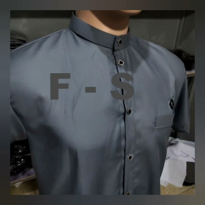 Baju kemeja sultan katun polos tangan pendek pria dewasa