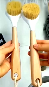 Sikat Pembersih dengan Gagang Panjang Bahan Jerami/Sikat Panci Serbaguna Gagang Jerami