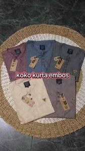 Baju Kurta Koko Pria Trendy Lengan Pendek - Anwa One - Atasan Pakaian Muslim - Dewasa Baju Qurta