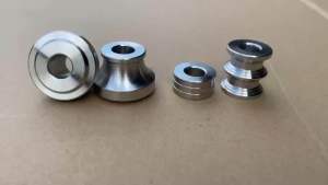 ( V.2 )ชุดบูทล้อ 4 ชิ้น เลส หน้า+หลัง ใส่ W125SW125iเลี้ยวบังลมW125i 2023 บูชล้อหน้า1คู่+หลัง1คู่ งาน สแตนเลสแท้ (1เซ็ท)