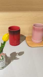 Nordic Rainbow Ceramic Chopstick Holder – Anti-Mold Anti-Rust Draining Box Utensil Storage Rack for Knives Forks