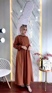 GAMIS INARA DEWASA JUMBO BAHAN POLO LINEN