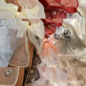 IKAT RAMBUT PITA SATIN PERMATA IMPORT PREMIUM / SCRUNCHIE RENDA PITA BESAR KOREAN STYLE / IKAT RAMBUT PITA TILE ELEGAN / LACE RIBBON HAIR TIE / SCD7845