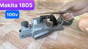 Máy bào gỗ Makita - hàng bãi Nhật dùng điện 100-110Volt lưỡi zin 155mm (tặng kèm 02 lưỡi và 01 dây curoa)