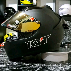 Helm KYT R10 Paket Ganteng Black Doff Visor Iridium