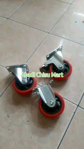 Roda PU trolly 4 inch Heavy Duty / Roda Etalase Taiwan