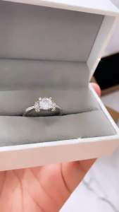 Cincin Tunangan Wanita Diamond Silver Dan Gold CXB305