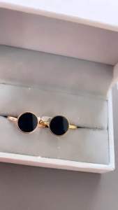 Cincin Titanium Premium Lapis Emas 18k Bulat Perhiasan Anti Karat CXB308