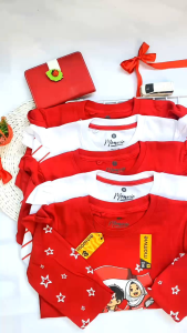 Momvie Kaos Anak Perempuan Merah Putih Long Sleeve T-shirt