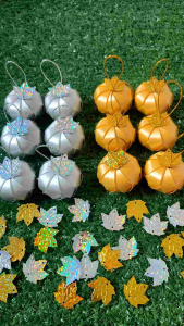 เหรียญโปรยทาน ตัวเปล่า ลูกฟักเงิน ลูกฟักทอง (ชิ้นงาน ตกแต่งดิ้น ตกแต่งใบเงิน ใบทอง)