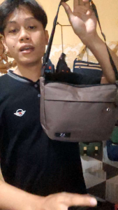 tas selempang 2 polos tali hitam trendy