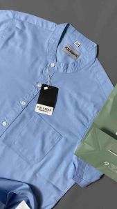 Kemeja Pendek untuk Pria: Kemeja Sanghai Polos & Bahan Katun Tuwil