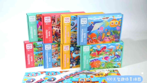 จิ๊กซอว์เด็ก จิ็กซอว์ไม้ 100 ชิ้น 8 แบบ ของเล่นเสริมพัฒนาการ ของเล่นไม้