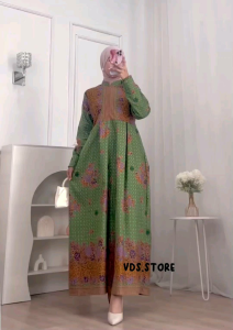 Gamis Setelan Muslimat NU Warna Hijau Sedang bahan Katun Premium
