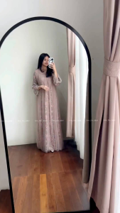Dress Pesta - Dress Premium - Dress Coklat- Gamis Coklat - Gamis Pesta - Gamis Premium - Gamis Lebaran