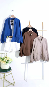 JACKET HITS WANITA SEMI PARKA OVERSIZE CASUAL IMPORT JUMBO BIGSIZE XXXL