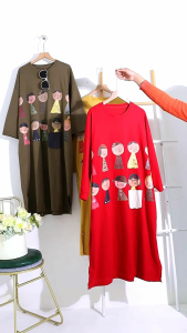 MIDI DRESS WANITA CHILD CARTOON JUMBO OVERSIZE BIGSIZE XXXL