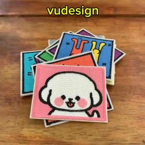 Sticker Dán Vải Sticker Ủi Thêu Quần Áo Balo Túi Mũ Hình Logo Con Vật Dễ Thương Cute Chữ Nhật Oval Gấu Chó Vịt Mèo