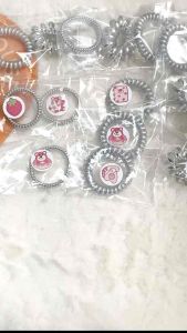 ✨[Quà tặng]- Cột tóc lò xo tráng bạc co giãn + tặng 1 túi 10 thun cột tóc màu cho set 3 cái