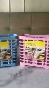 Tempat Sendok Plastik Tifani Rak Sendok Laci Tempat Alat Dapur Serbaguna - Bahan Plastik Berkualitas, Warna Cerah, 2 Sekat, Praktis (1 Pcs)