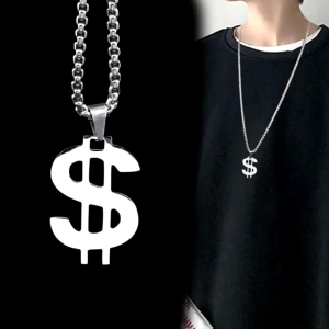 Kalung Kasual Modern Desain Logo US Dollars Untuk Pria dan Wanita