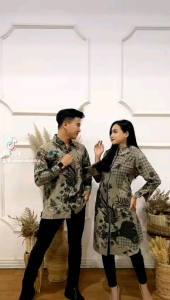 Terlaris Baju Coupel Keluarga Sage Motif Kawung Sogan M L XL XXL