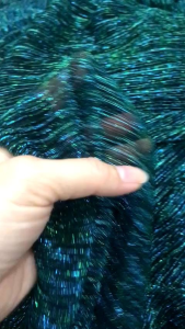 vải voan lưới dập ly nhũ kim tuyến _( khổ 1m5) màu xanh cổ vịt mềm mỏng nhẹ may đầm váy áo đầm thiết kế vv