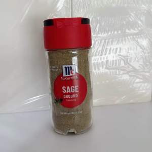 McCormick Sage Ground 18g - Red Lid - Transparent Container - Kitchen Spice - Cooking Ingredient
