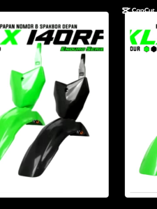 Spakbor Depan Plus Papan Nomor KLX140 RF Merek SRX