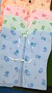 เสื้อผูกหลังผ้าป่าน สำหรับเด็กแรกเกิด 0-3 เดือน คละสีคละลาย