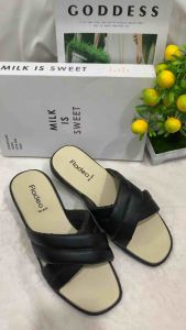 Sandal Wanita Fladeo Terbaru Kekinian Model Silang Sendal Cewek Slip-On 2025 Selop
