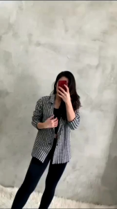 blazer wanita- plaid knitted blazer
