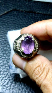 Batu cincin amethyst kecubung wulung asli