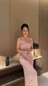 Missright - [พร้อมส่ง] Petalia Dress เดรสไหล่เฉียง เดรสออกงาน เดรสไปงานแต่ง