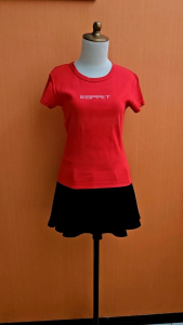 atasan kaos wanita orange ESPRIT cewek S M cute blouse lengan pendek santai