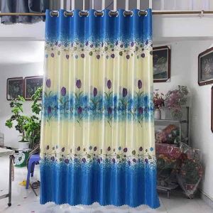 Mành rèm hoa tulip xanh tím hoa 2 mặt vải xuôn sóng mềm mượt rèm cửa sổ cửa chính