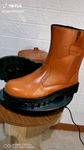 Sepatu Safety Kulit Pria King Ramses 805 (Produksi Sendiri) Ujung Besi Oil Resistant Shoes