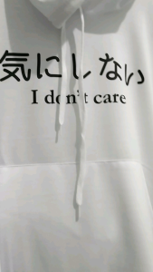 Sweater Hoodie I DONT CARE Atasan Wanita Atau Remaja Kekinian Size L-XL-XXL bahan Babyterry