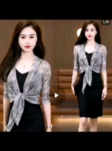Small outerwear with suspender skirt summer thin new style small shawl cardigan light cardigan short jacket