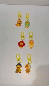 Gantungan Kunci Upset Duck Lucu Resin Clay Keychain Bebek Kuning Ganci Key Chain Bag Charm Handmade Fashion