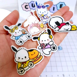 Pochacco Acrylic Children Kids Brooch Badge Pin Deco Hat School Pencil Bag Hiasan Beg Topi 帕恰狗卡通亚克力胸针diy书包包包笔盒服饰背包挂件可爱配件 XZ70