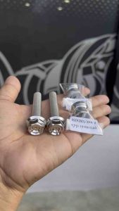 forza.xmaxน๊อตยึดท่อ2ตัว +บูทลองท่อแต่ง2ตัว หัวสนามจี้ลาย สแตนเลสแท้