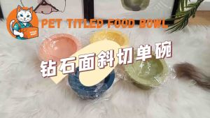 【READY STOCK】Pet Bowl Cat Bowl Dog Bowl Tilt Design Bowl Big Capacity Mangkuk Kucing Bekas kucing
