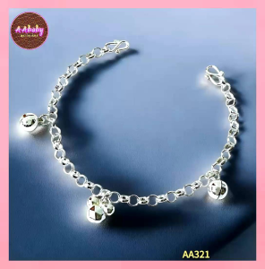 🌈AAbaby Galleries AA321 Original Baby Silver Anklet Bracelet Hexagmickey 米奇 Rantai Kaki/Gelang Bayi