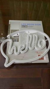 (2in1 ใส่ถ่าน&USB）ไฟนีออน ป้ายไฟled ไฟตกแต่งผนัง ป้ายไฟประดับห้อง ป้ายไฟตัวอักษร hello 195บาท