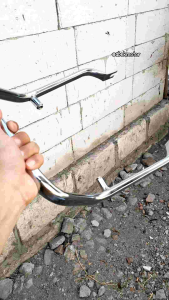 Behel Begel Planger Suzuki RC 100 Bravo Crome & Hitam Tebal