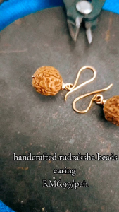 handcrafted a pair of rudraksha beads earing