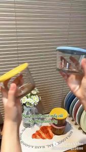 Hũ thuỷ tinh nắp ấn 260ml đựng đồ ăn vặt sữa chua hoa quả đồ ăn dặm cho bé tiện lợi an toàn về sinh