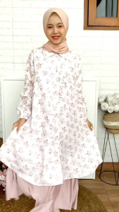 ATASAN LENGAN PANJANG TUNIQ KEMEJA KOREAN LOOKS KIDS AND TEEN ZEYA BY CUTETRIK LONG TUNIK BAHAN POLICOTTON SIMPEL CASUAL CANTIK RESMI KONDANGAN